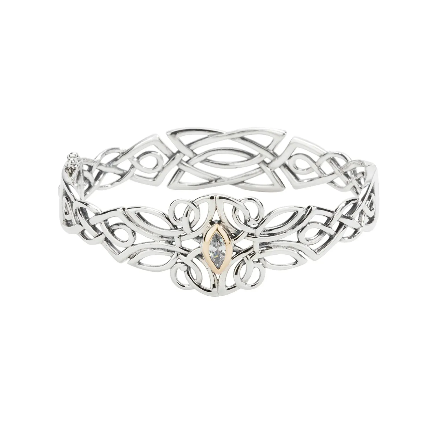 Silver And 10k Gold Guardian Angel Bangle | Keith Jack