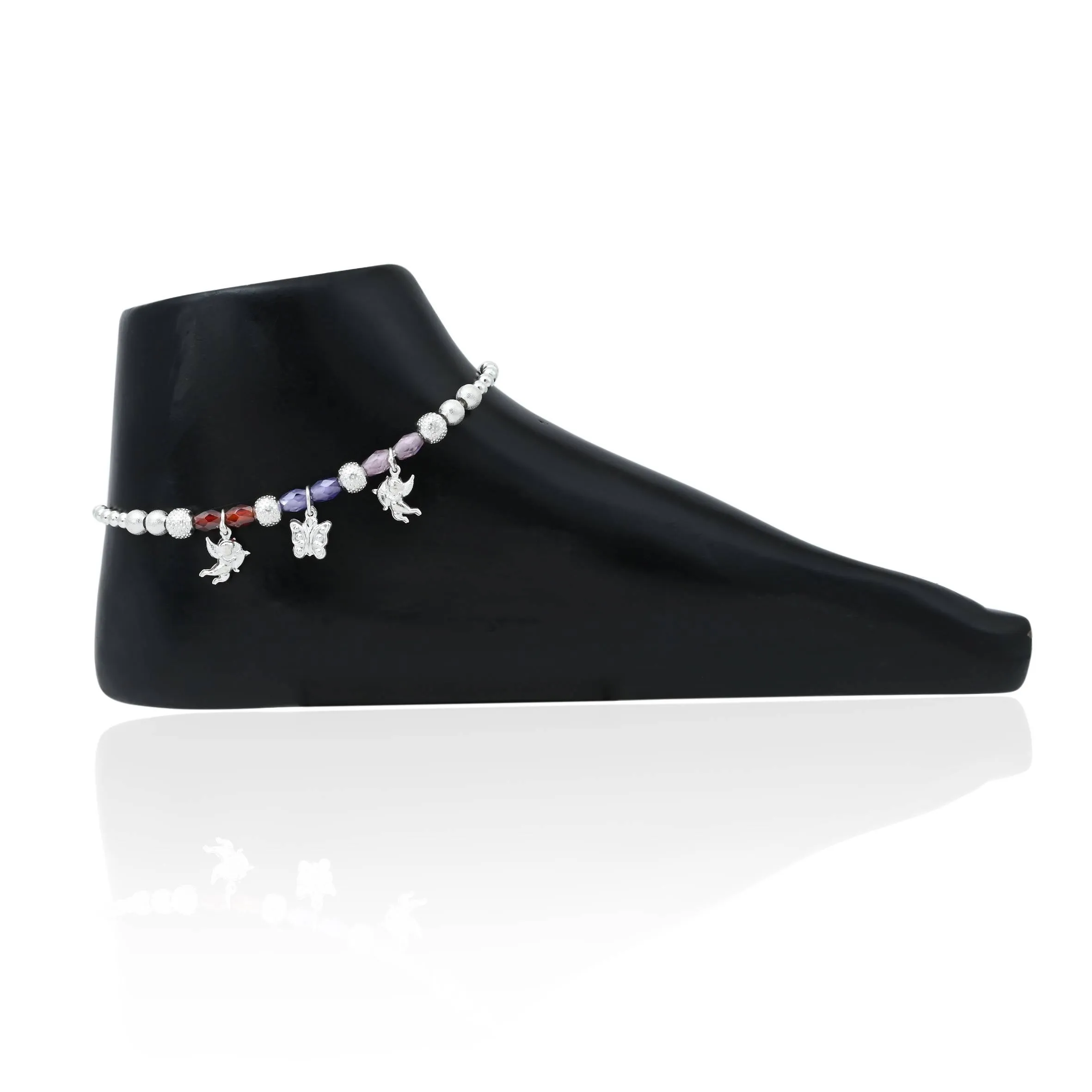 Silver Attractive Lovely Butterfly Anklet