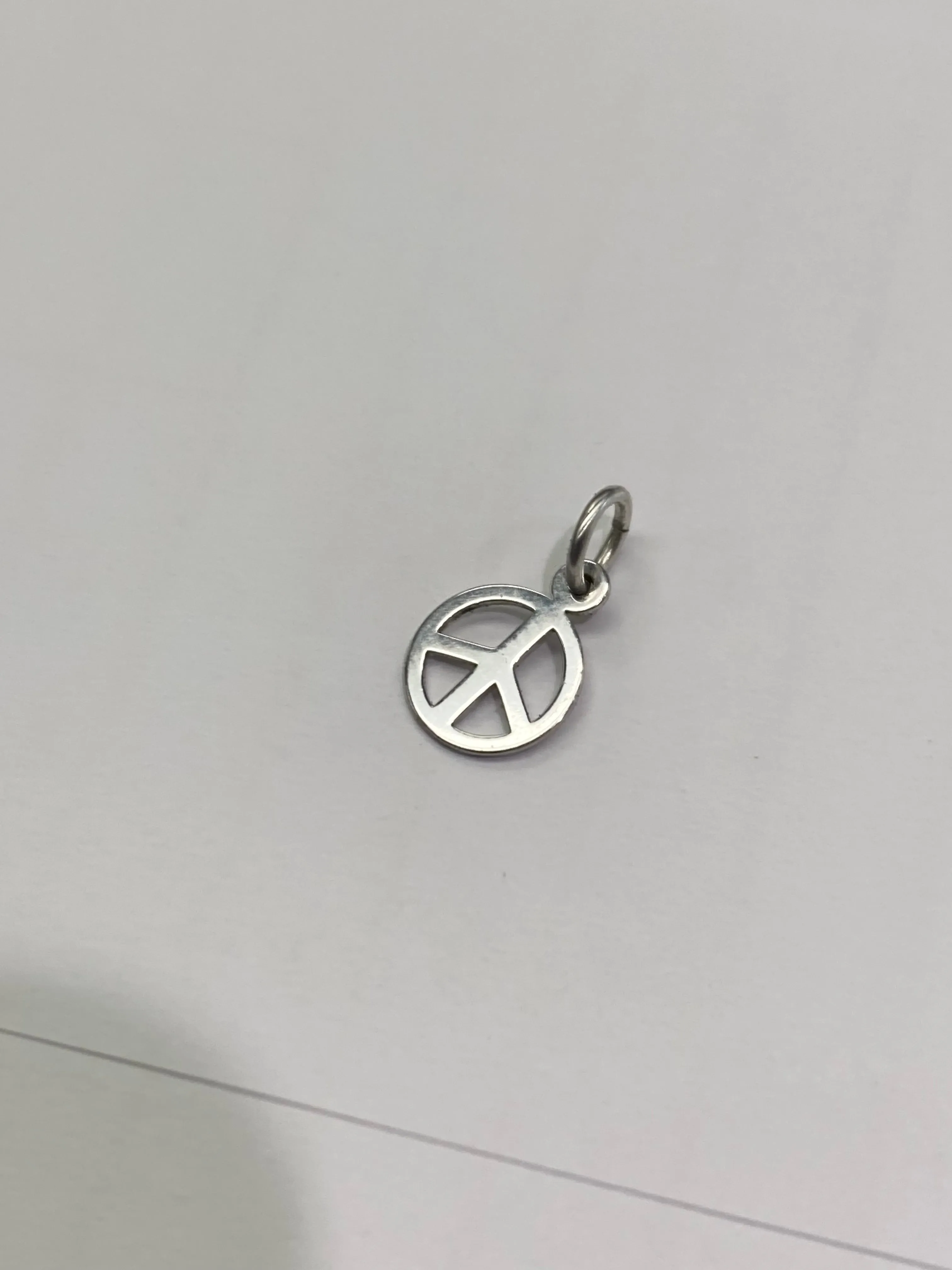 Silver Peace Symbol Charm