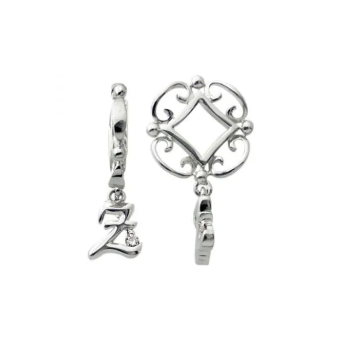 Silver Z Initial Dangle Charm S225D