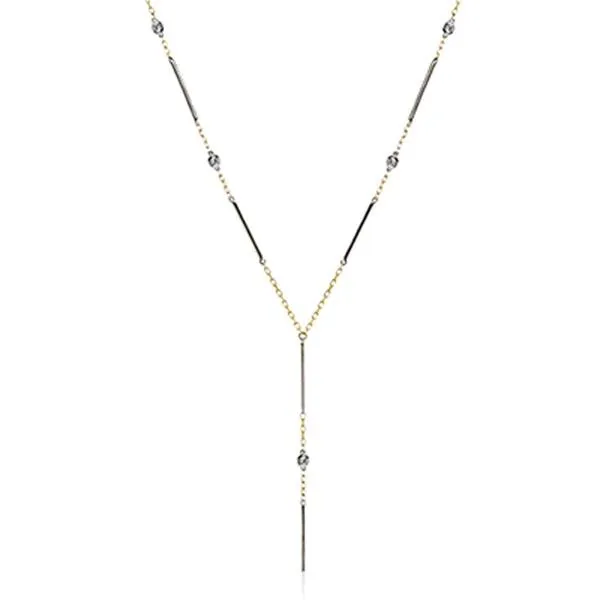 Simon G. Two-Tone Diamond "Y" Necklace