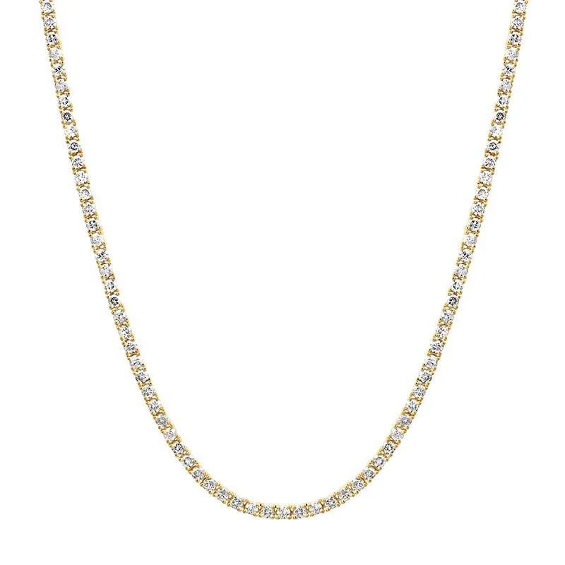 Small 4-Prong Diamond Tennis Necklace