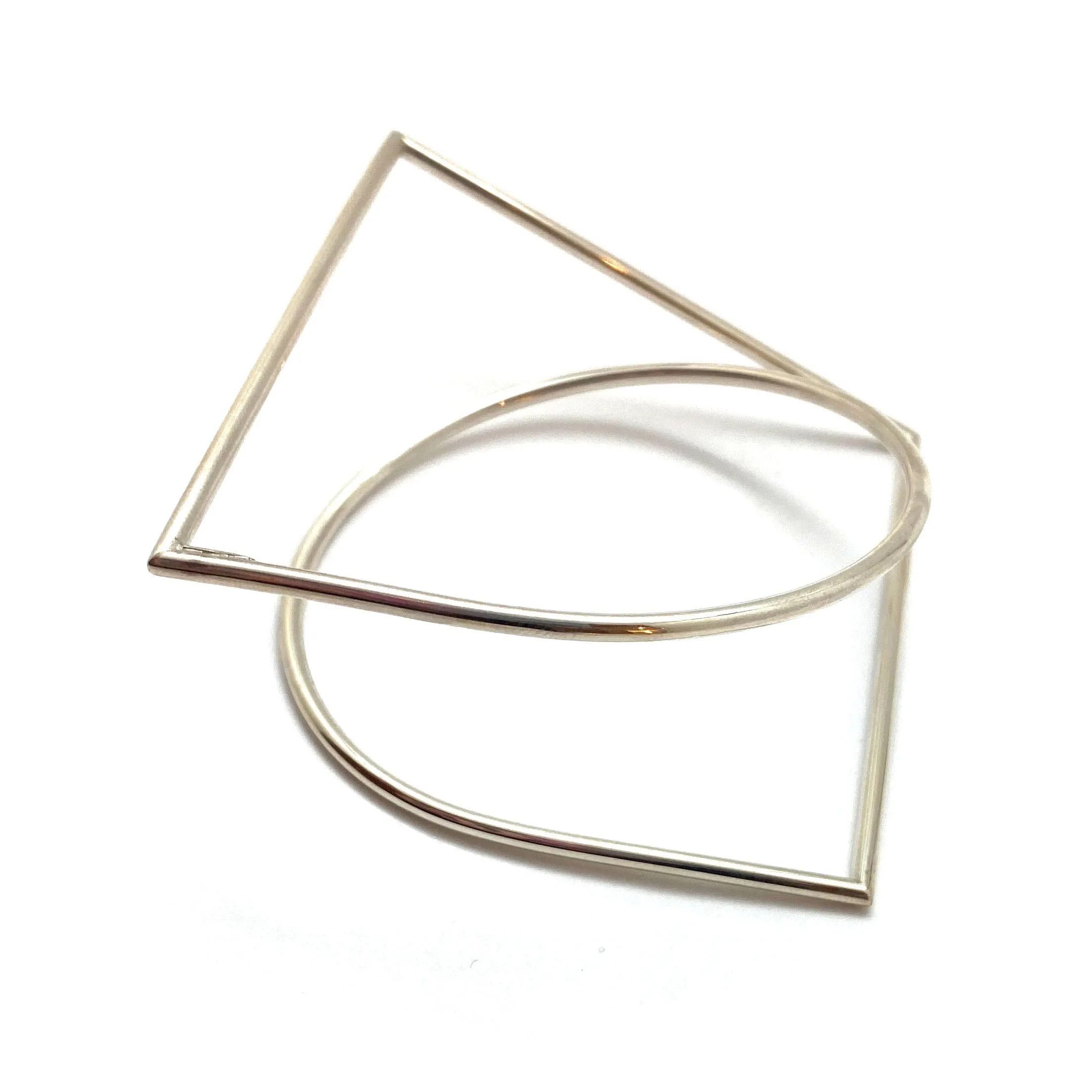 Square Architecture Bangle Bracelet - Silver