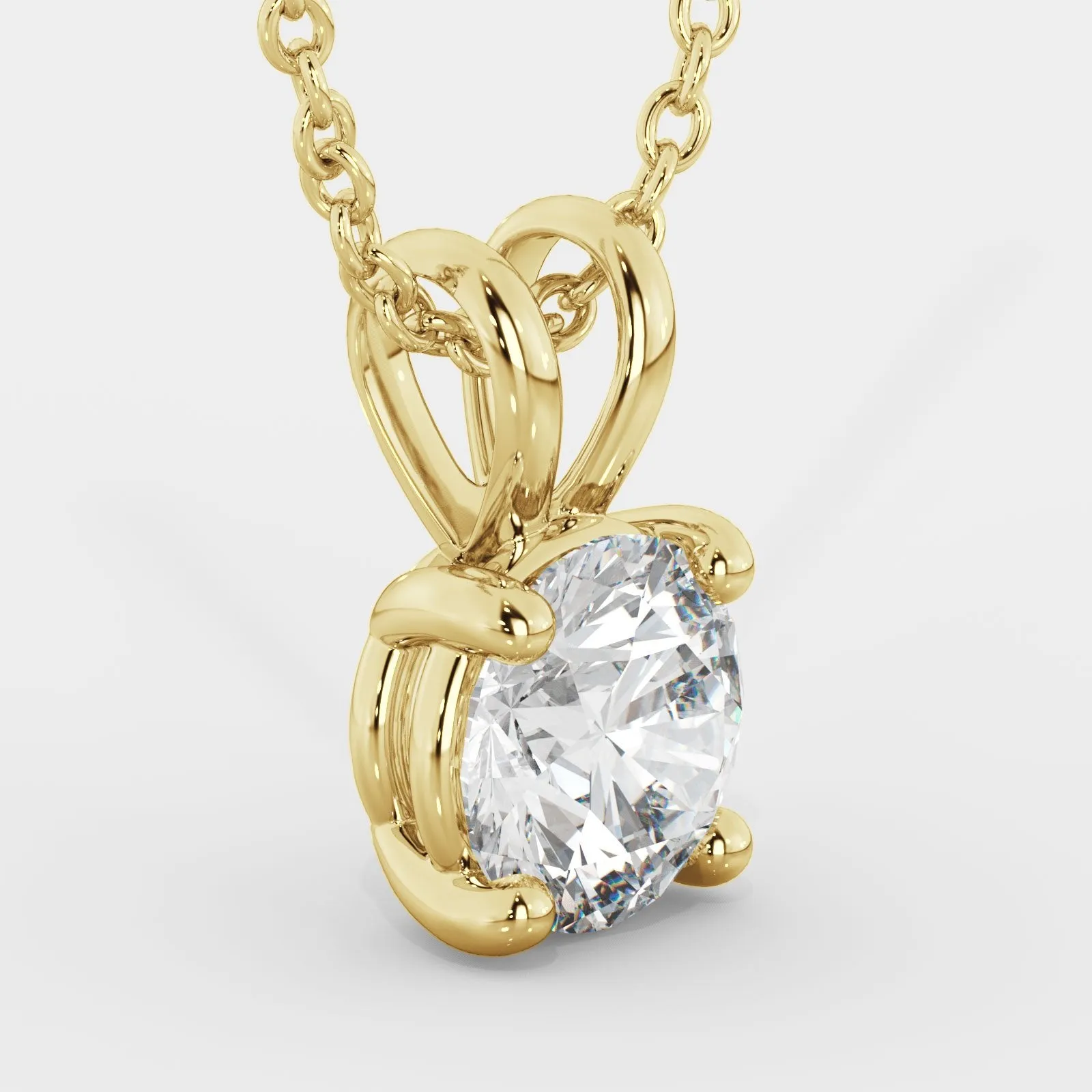 Stellar scintillation Natural Diamond Solitaire Pendant with a Yellow Gold Necklace