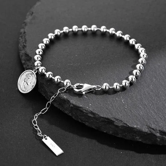 Sterling Silver Coin Bracelet