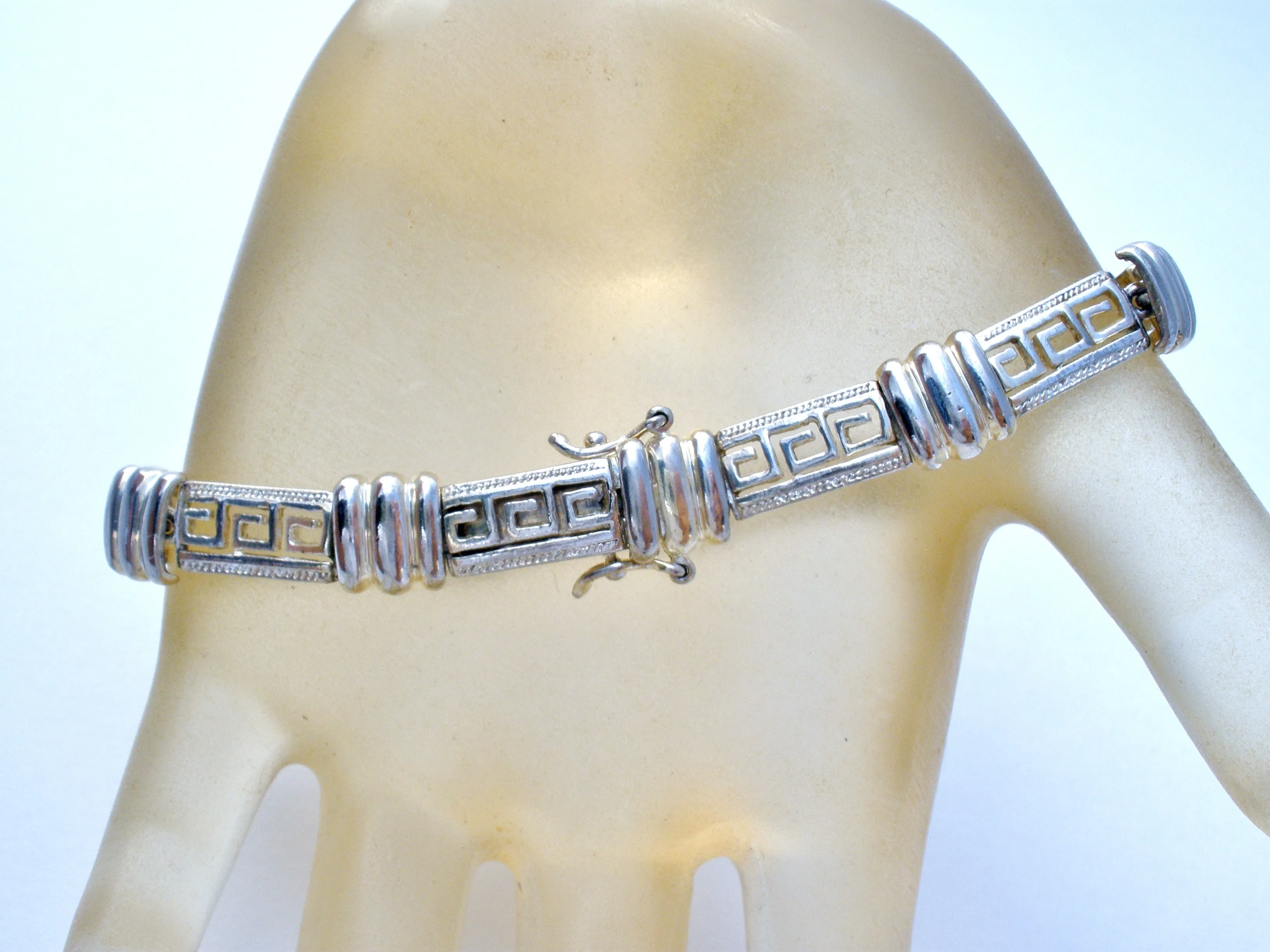 Sterling Silver Greek Key Bracelet Vintage