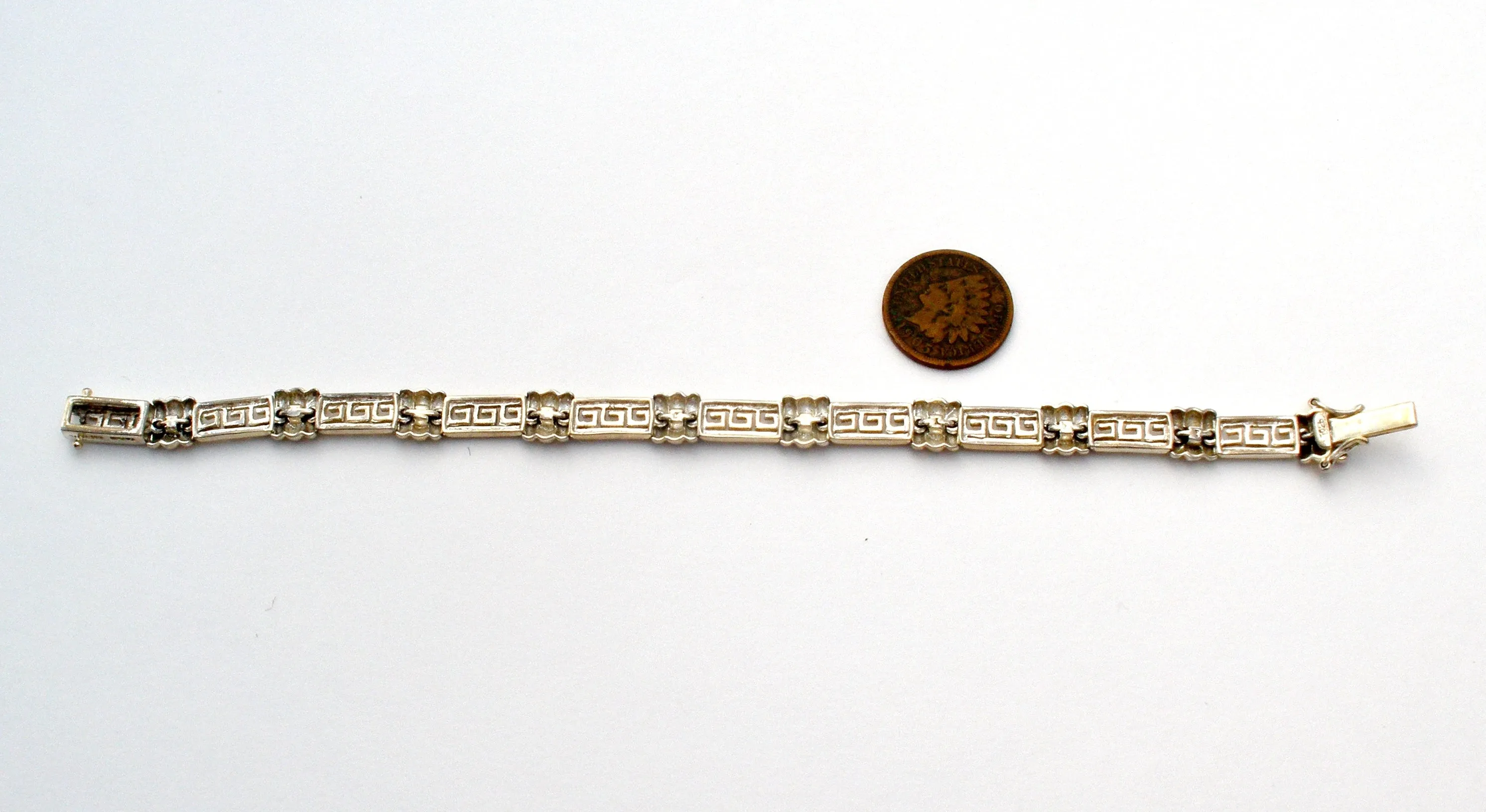 Sterling Silver Greek Key Bracelet Vintage