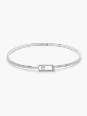 T-Bangle Bracelet | Brushed Sterling Silver