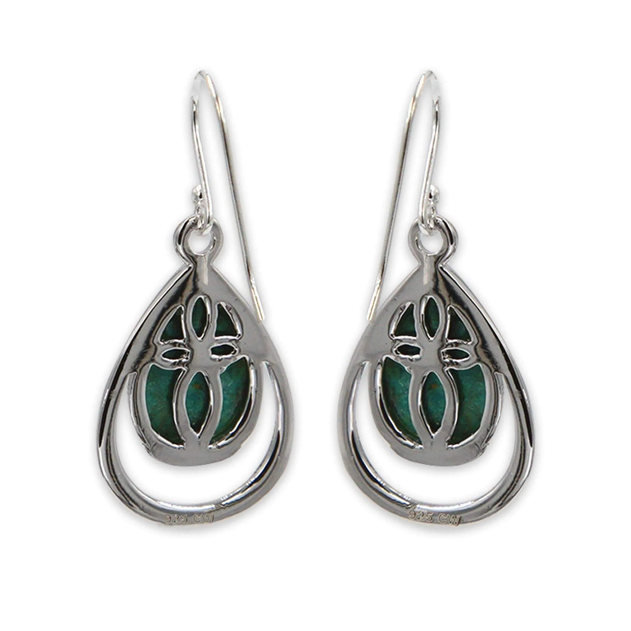 Tear drop silver earring- Turquoise