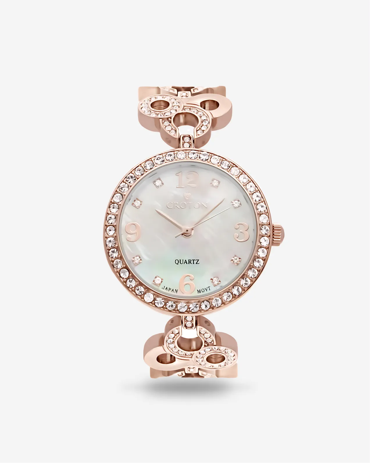 Tramonta Ladies Mother of Pearl Dial Watch with Crystal Bezel & Bracelet