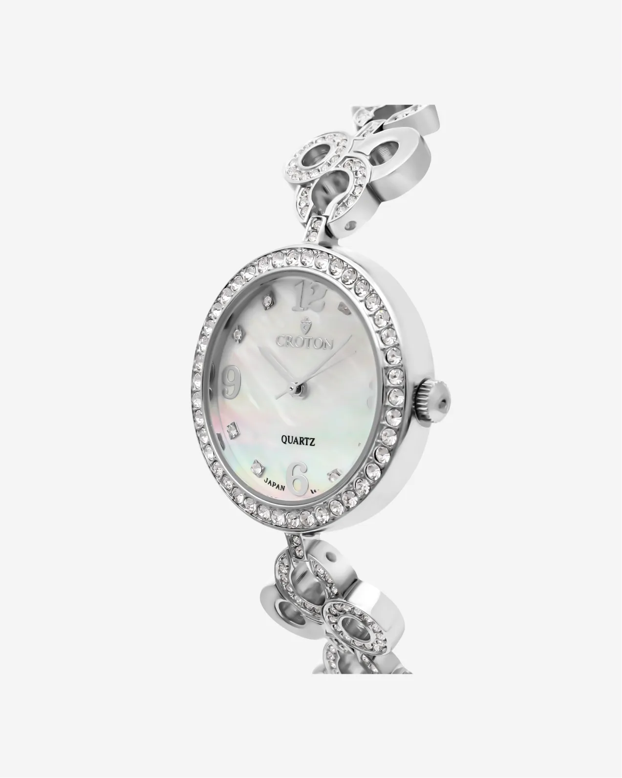 Tramonta Ladies Mother of Pearl Dial Watch with Crystal Bezel & Bracelet