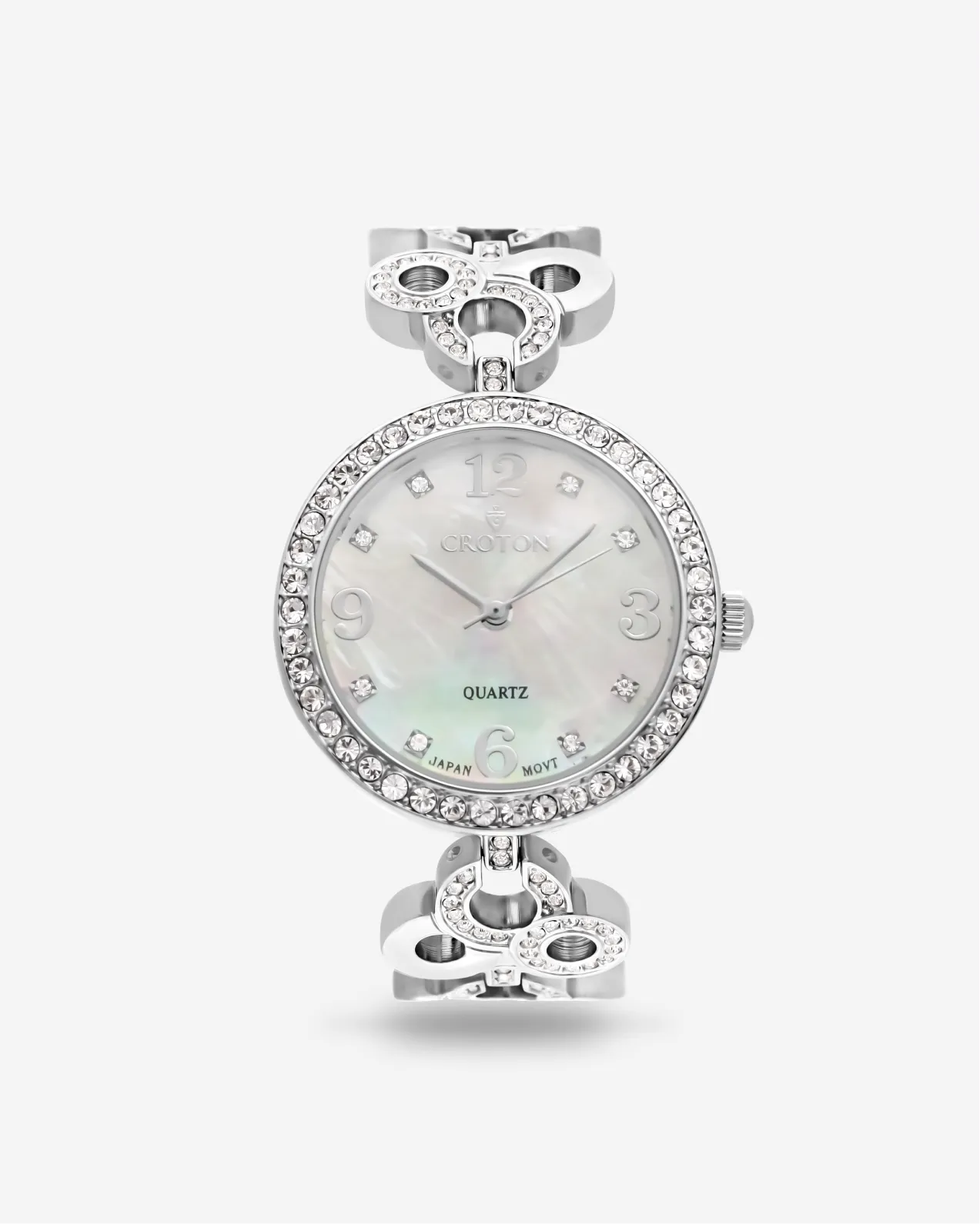 Tramonta Ladies Mother of Pearl Dial Watch with Crystal Bezel & Bracelet