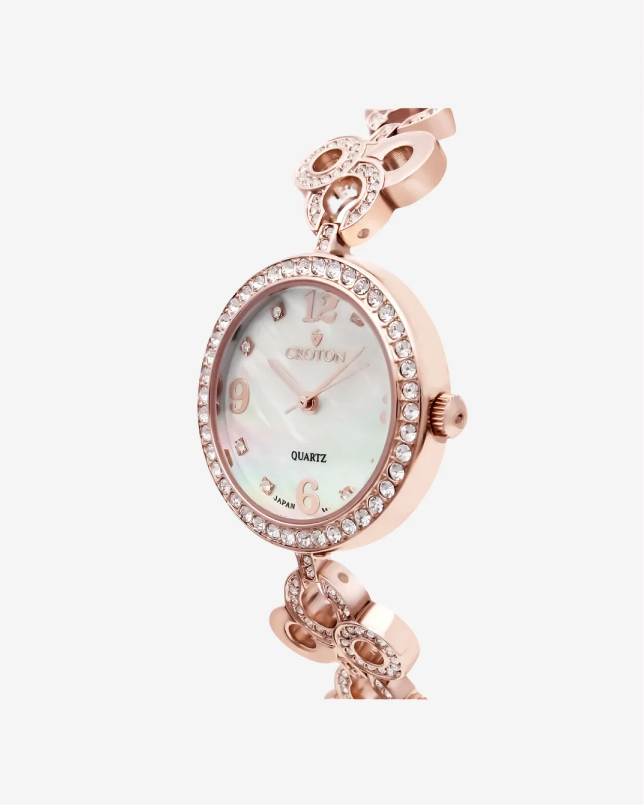 Tramonta Ladies Mother of Pearl Dial Watch with Crystal Bezel & Bracelet