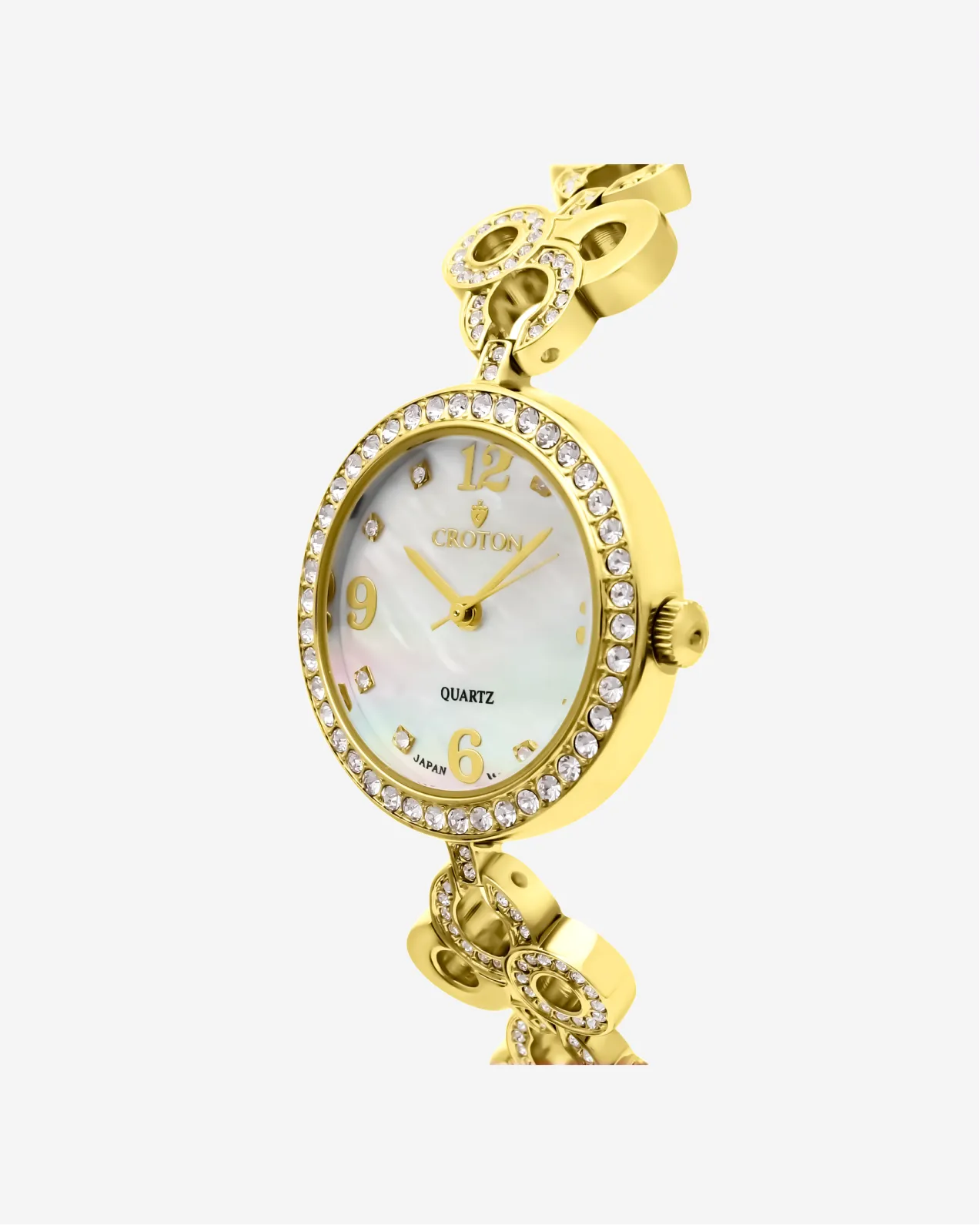 Tramonta Ladies Mother of Pearl Dial Watch with Crystal Bezel & Bracelet