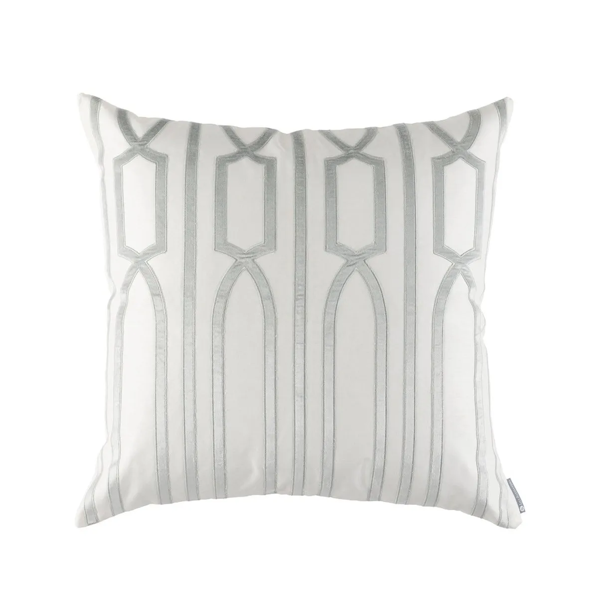 Trey Square Pillow Ivory / Aquamarine 24x24