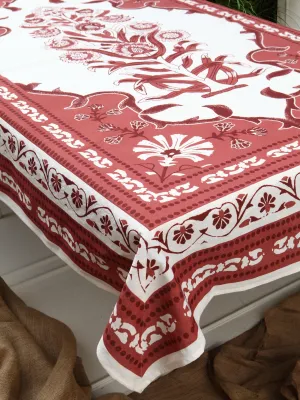 TRIPOLIA Ruby Linen Cotton Tablecloth