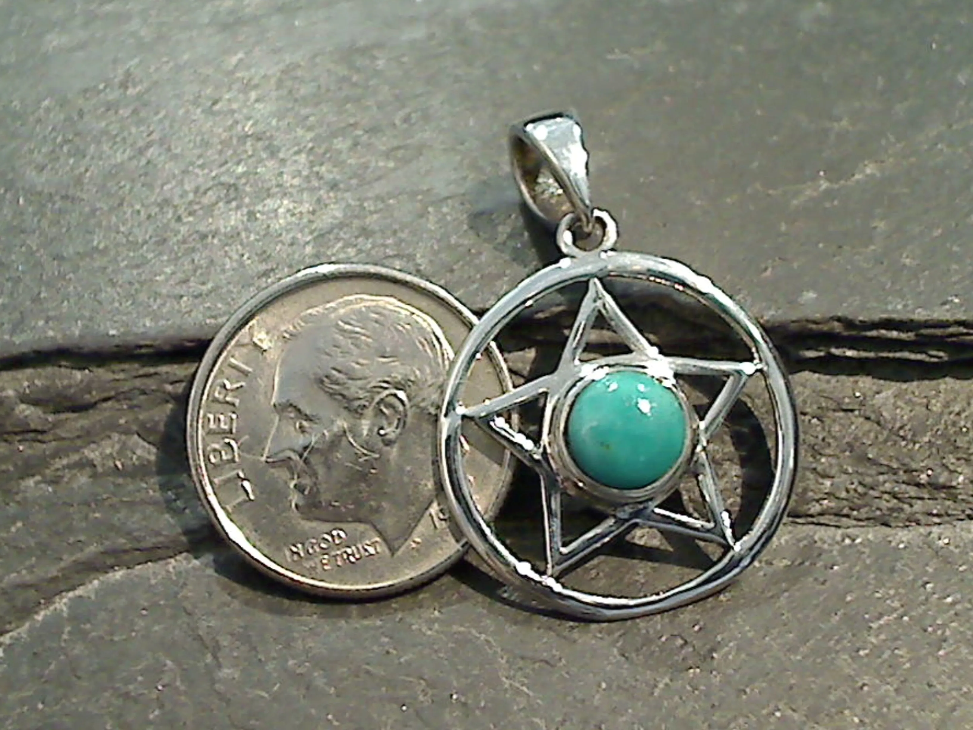 Turquoise, Sterling Silver Star Pendant