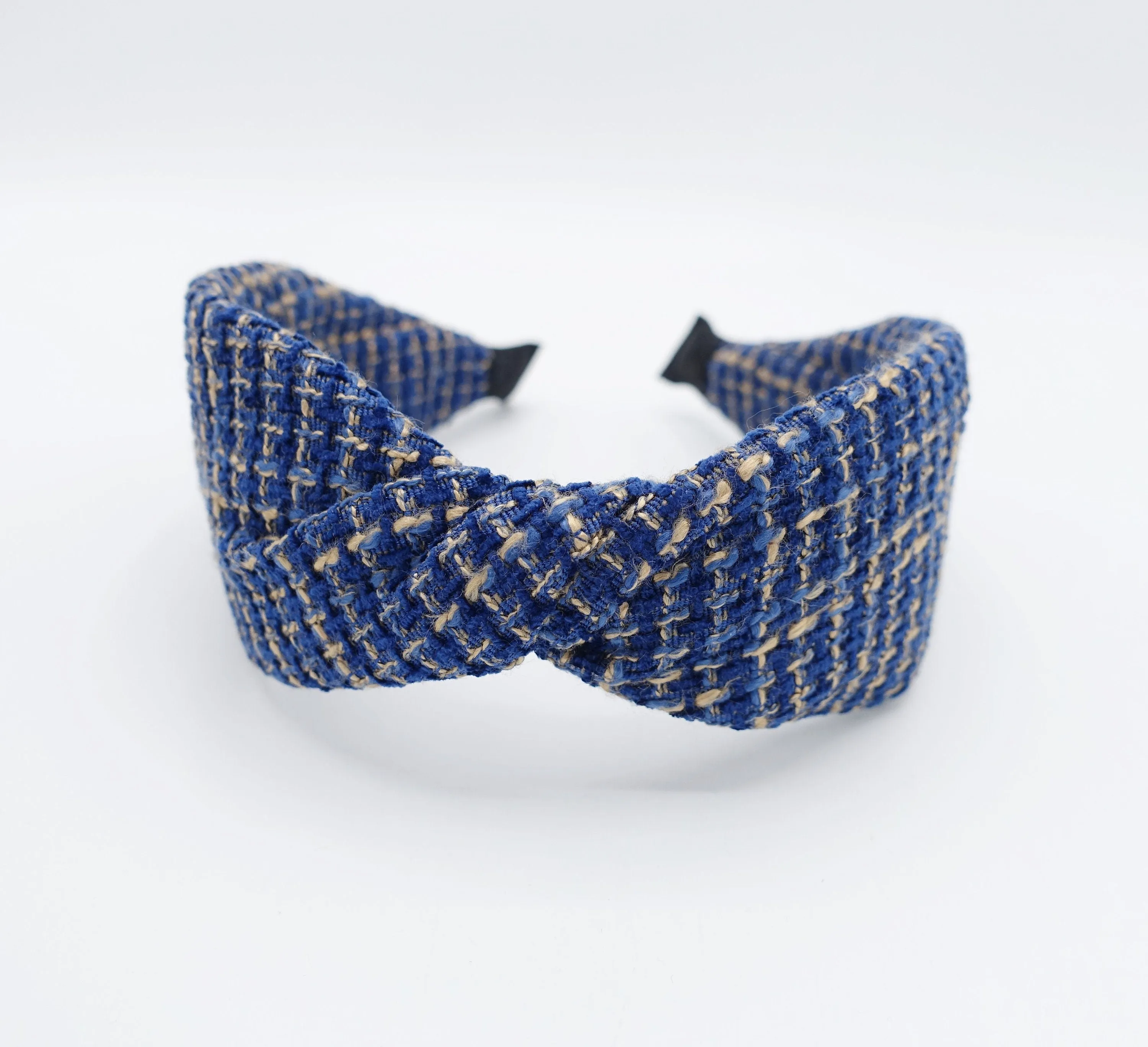 tweed waffle pattern headband twist hairband Fall Winter stylish hair accessory for women