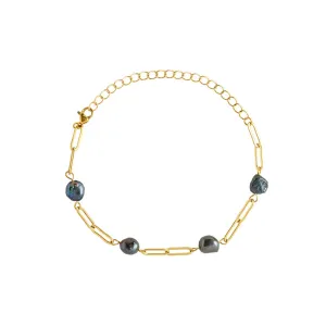 Wailea Bracelet Black Fresh Pearl