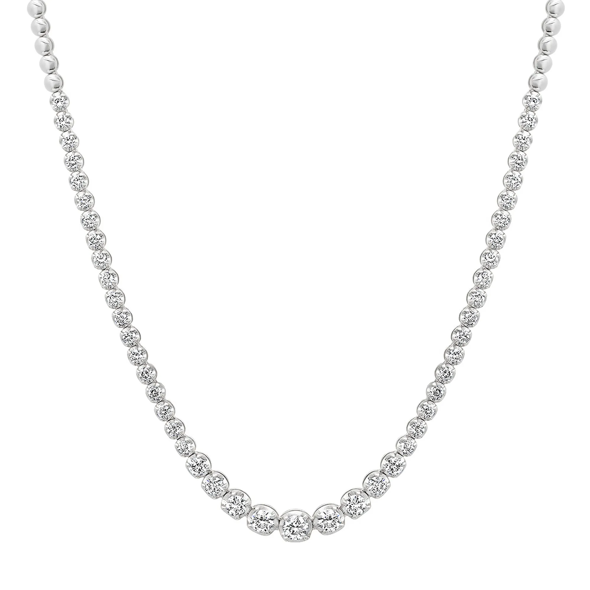 White Gold Graduated Diamond Tennis Necklace