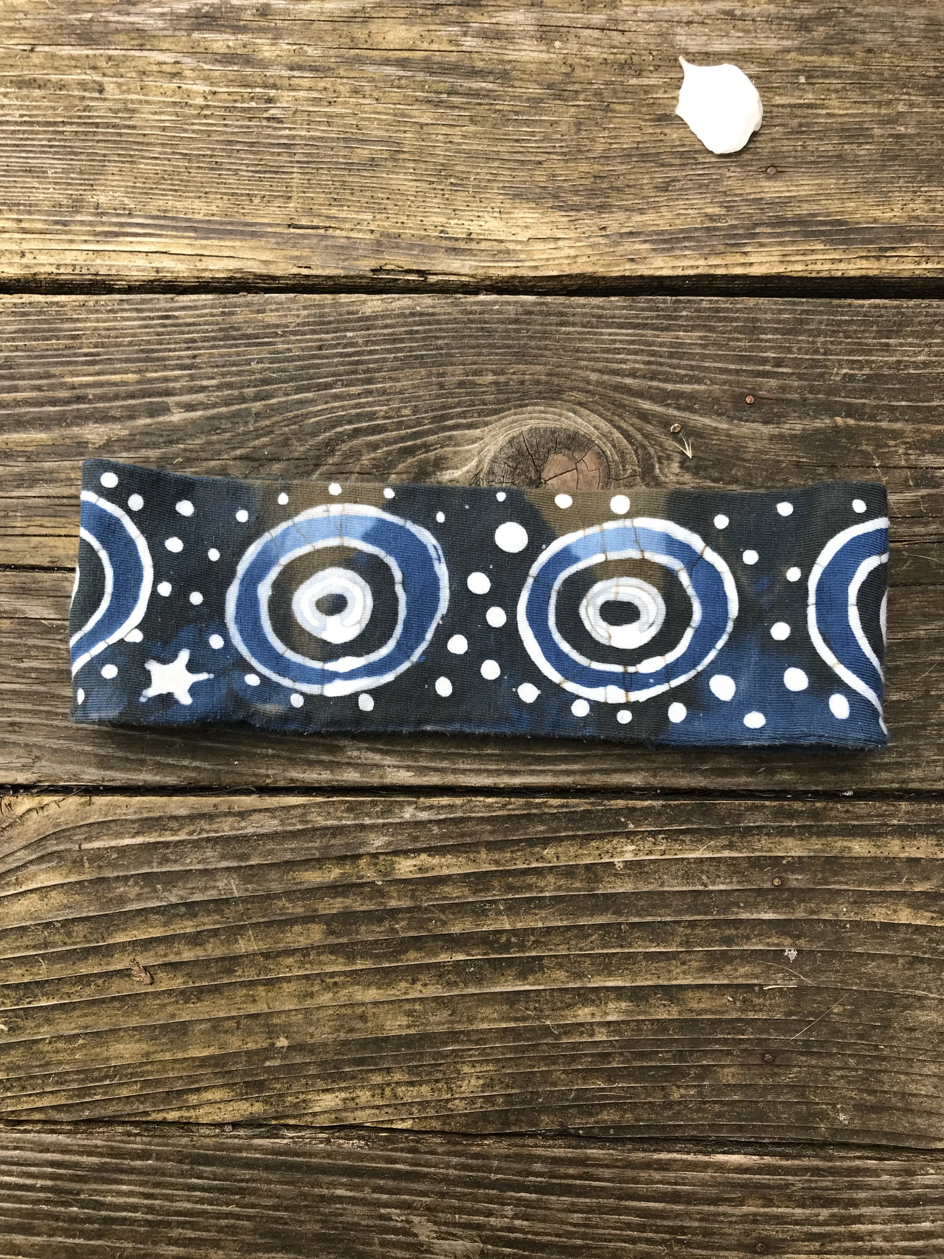 Wild Blueberries Fold Over Headband - by Batikwalla