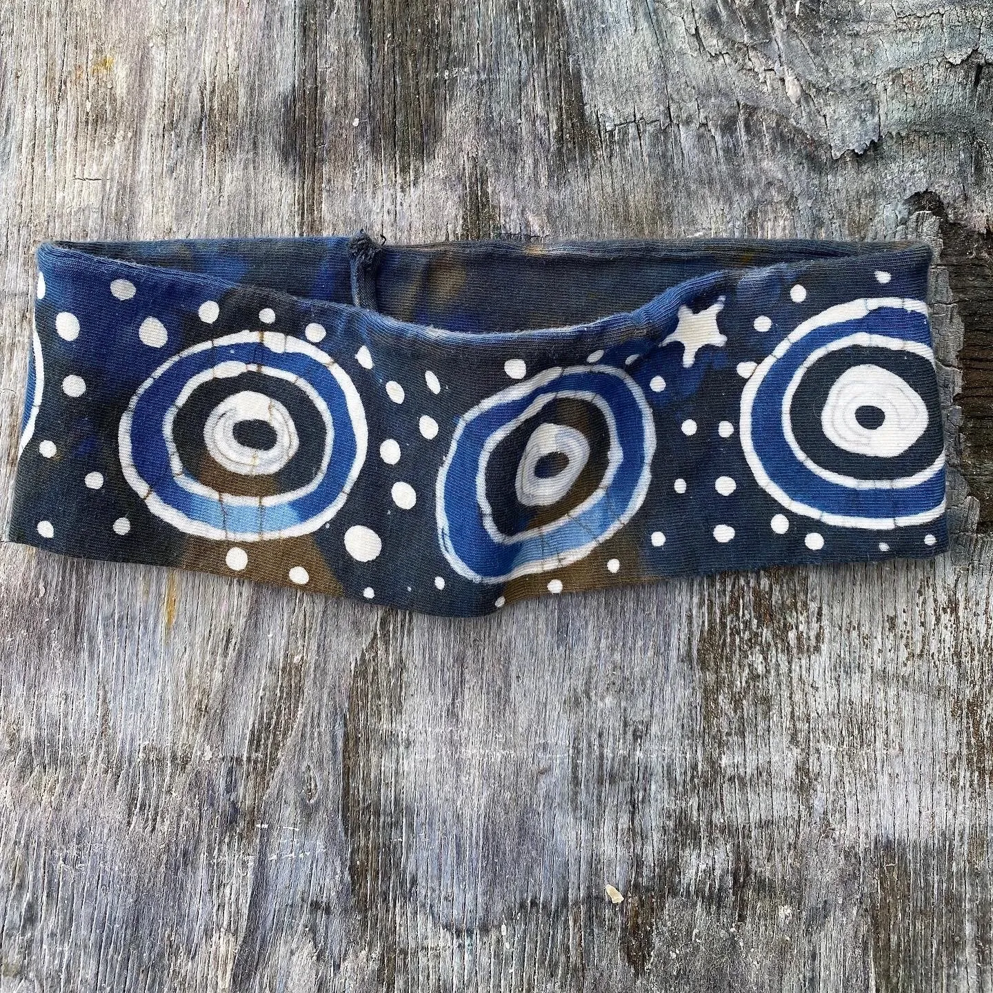 Wild Blueberries Fold Over Headband - by Batikwalla