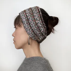 Wool Headband Ear warmer Brown White