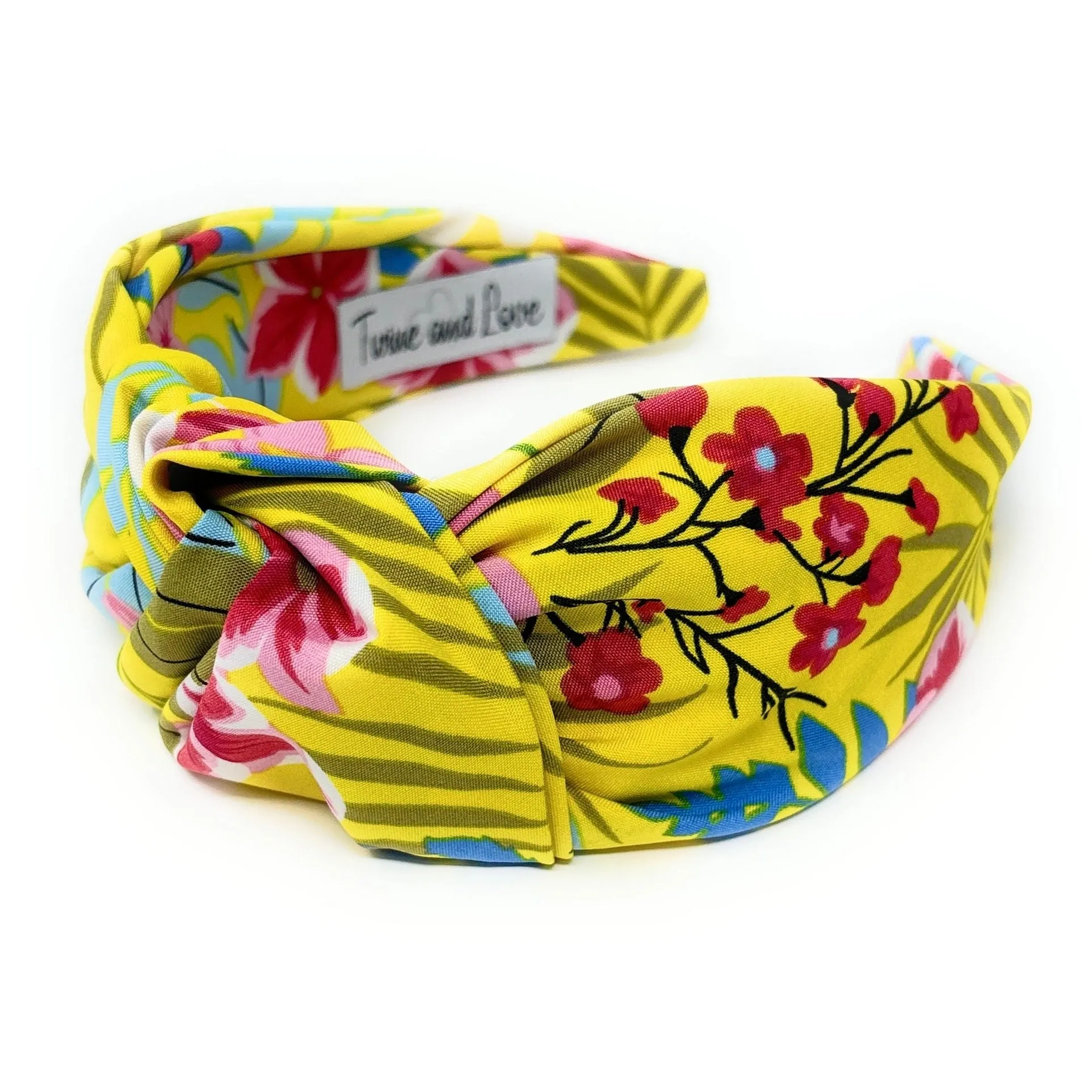 Yellow Floral Wide Knotted Headband