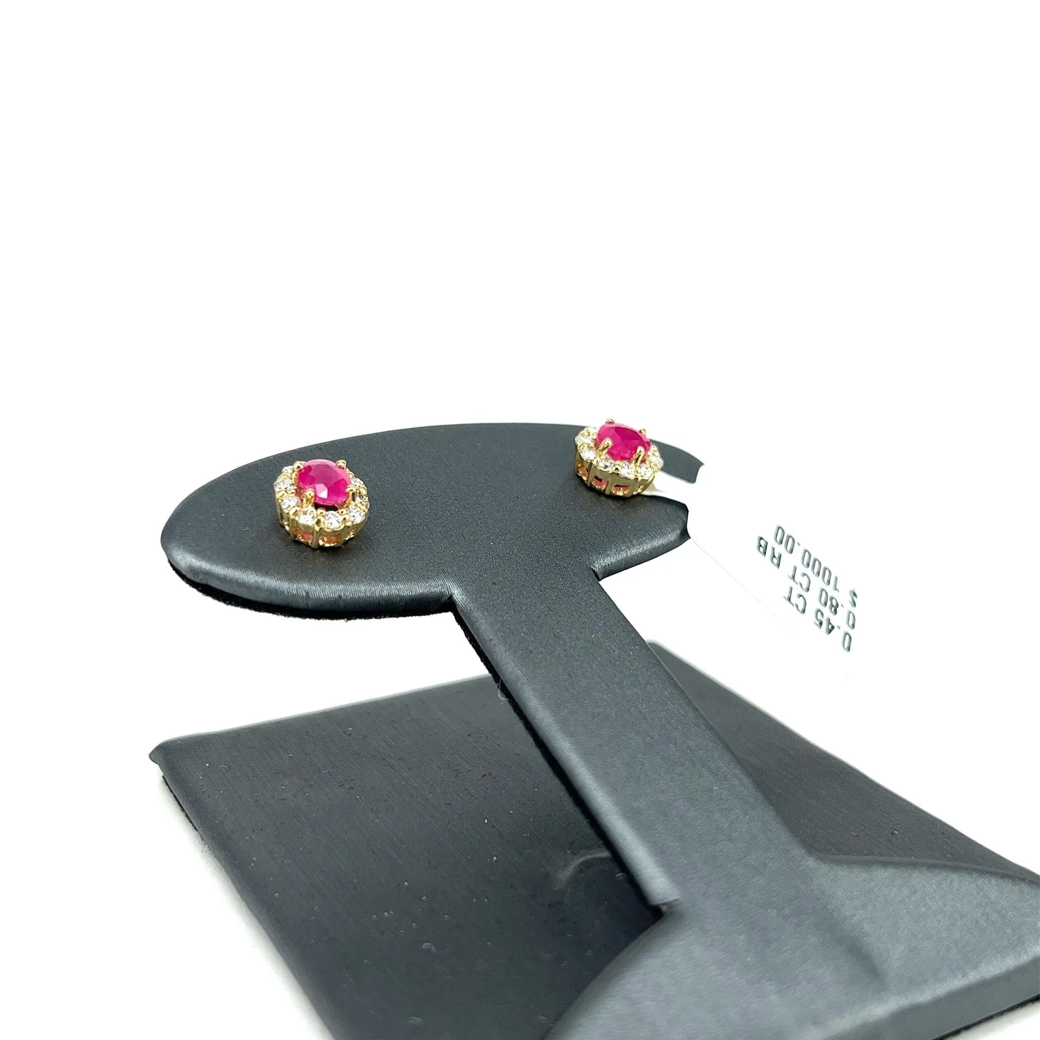 Yellow Gold Ruby Friction Back Earrings